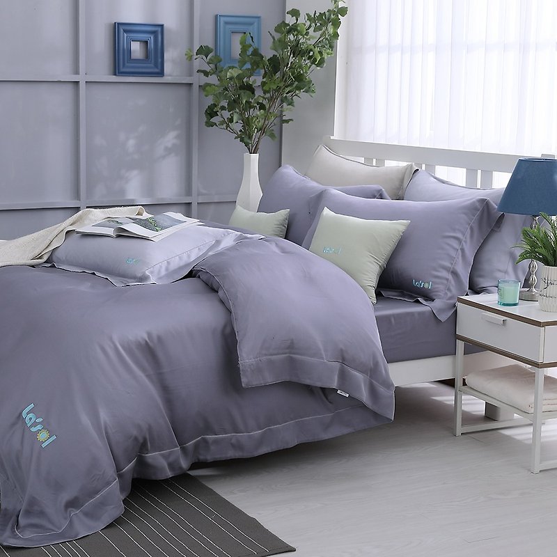 (Increase) Mengmeng Twilight-Solid color design models Tencel dual-use bedding package four-piece group [60 Tencel] - Bedding - Other Materials Gray