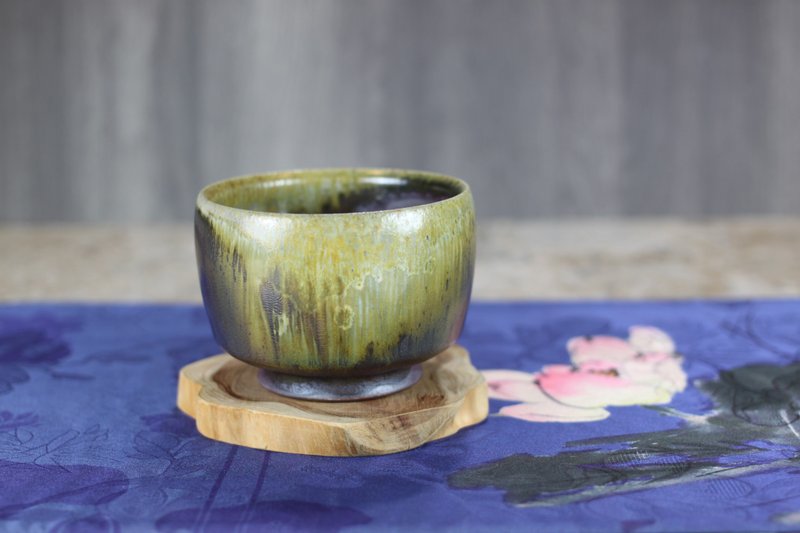 【送禮好物】天然落灰 柴燒茶碗 名家葉敏祥手作 150ml - 茶壺/茶杯/茶具 - 瓷 