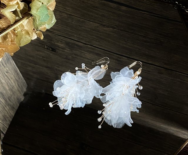 ひそやかな花言葉 クリスタルオーガンジーフラワーヘアアクセサリー＋