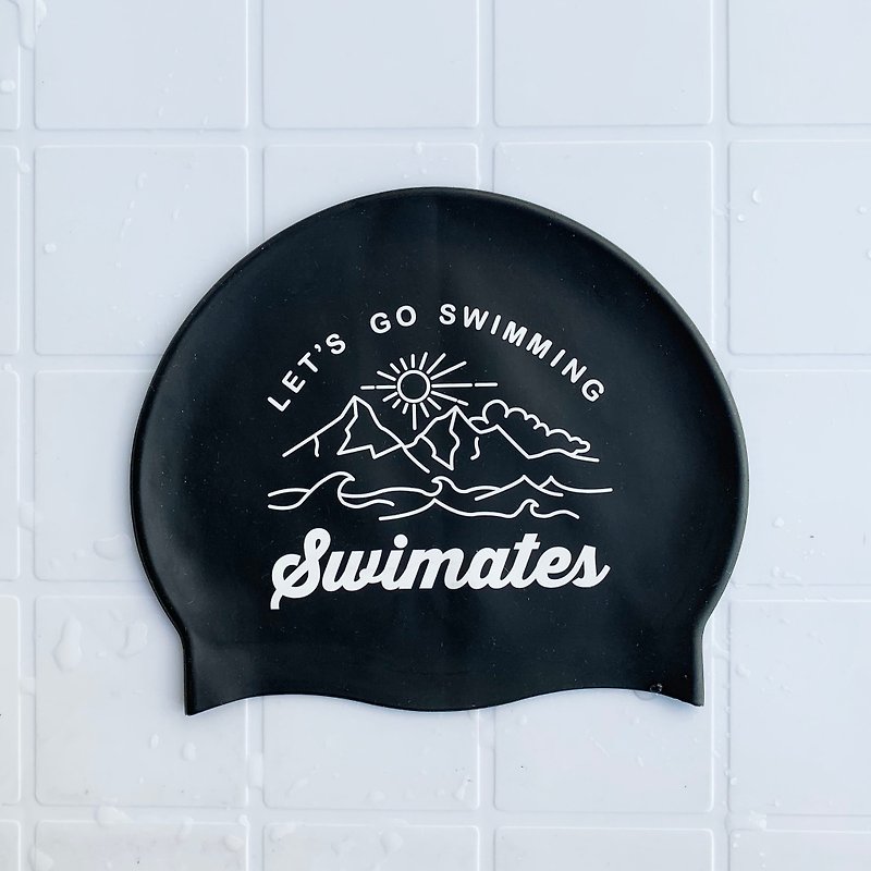 Black Lets Go Swimming Swim Cap - อุปกรณ์เสริมกีฬา - ซิลิคอน สีดำ