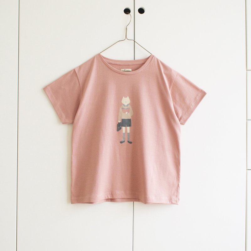 i am a cat t-shirt : smoked pink - 女 T 恤 - 棉．麻 粉紅色