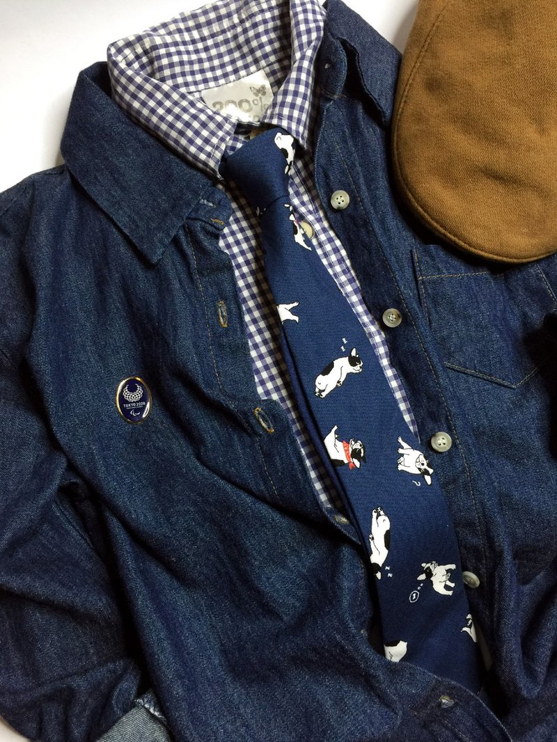 雅痞法鬥 領帶 Neckties - 領帶/領帶夾 - 棉．麻 藍色