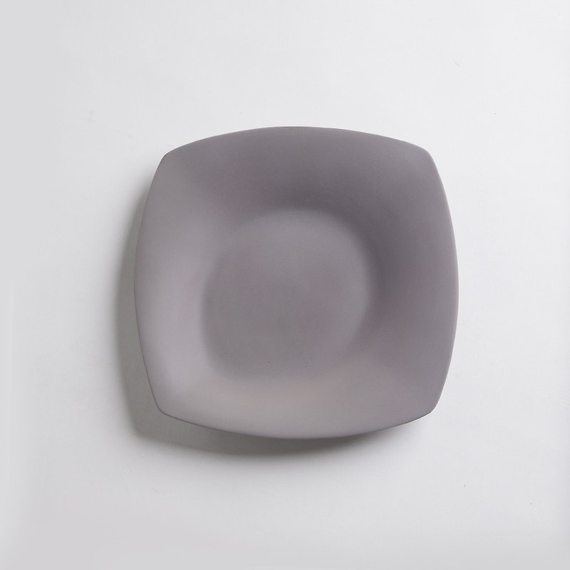 【3,co】Ocean Square Plate (Small)-Grey - Plates & Trays - Porcelain Gray