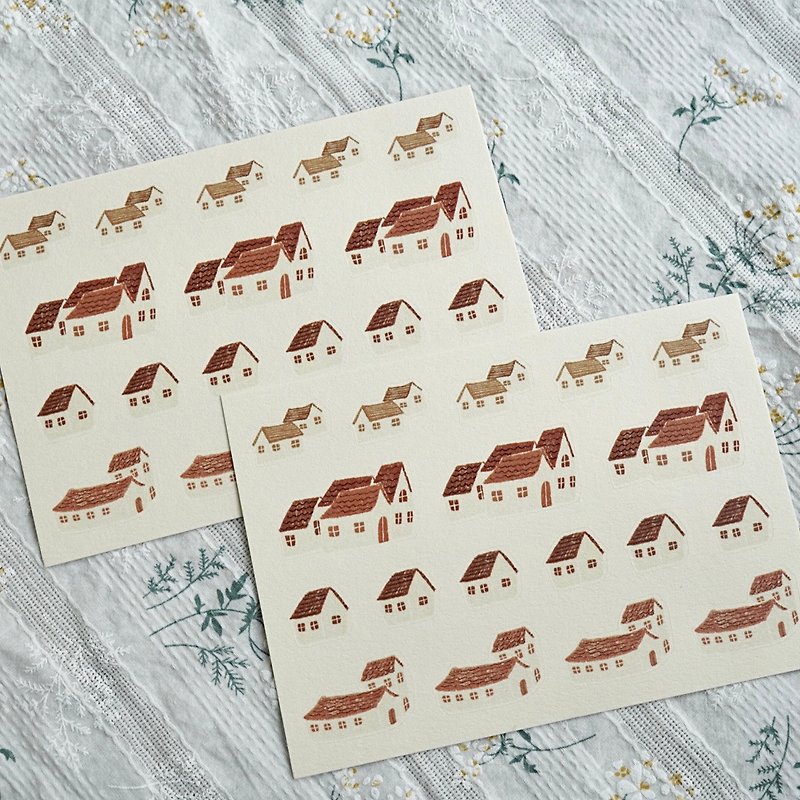House set A6 cut film sticker - Stickers - Paper Multicolor