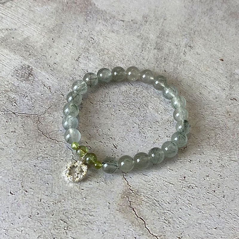 |簡約系列| 綠色的星星圈圈 (S925手環x手鍊x手工製作x客製化。) - 手鍊/手環 - 寶石 多色