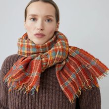 804 羊毛圍巾45 - 肉桂橘