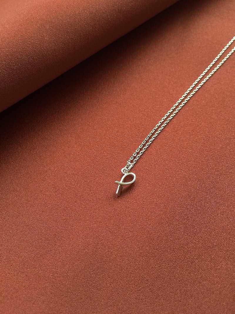 Cross fish Necklace Sterling Silver - สร้อยคอ - เงินแท้ หลากหลายสี