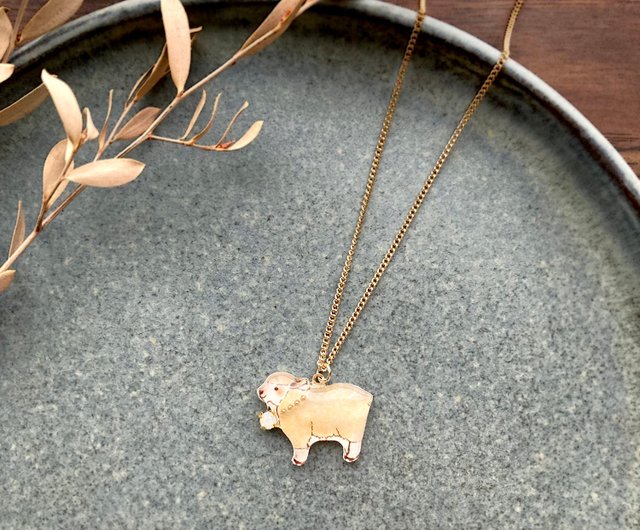 Sheep necklace ひつじのネックレス 動物シリーズ - ショップ Little brilliant days 紅茶とフルーツの雑貨店  ネックレス - Pinkoi