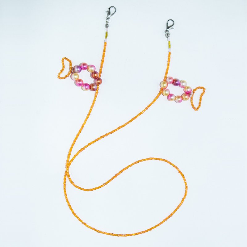 sunshine pearl mermaid mask string / glasses string *inform in note* - 掛繩/吊繩 - 貴金屬 橘色