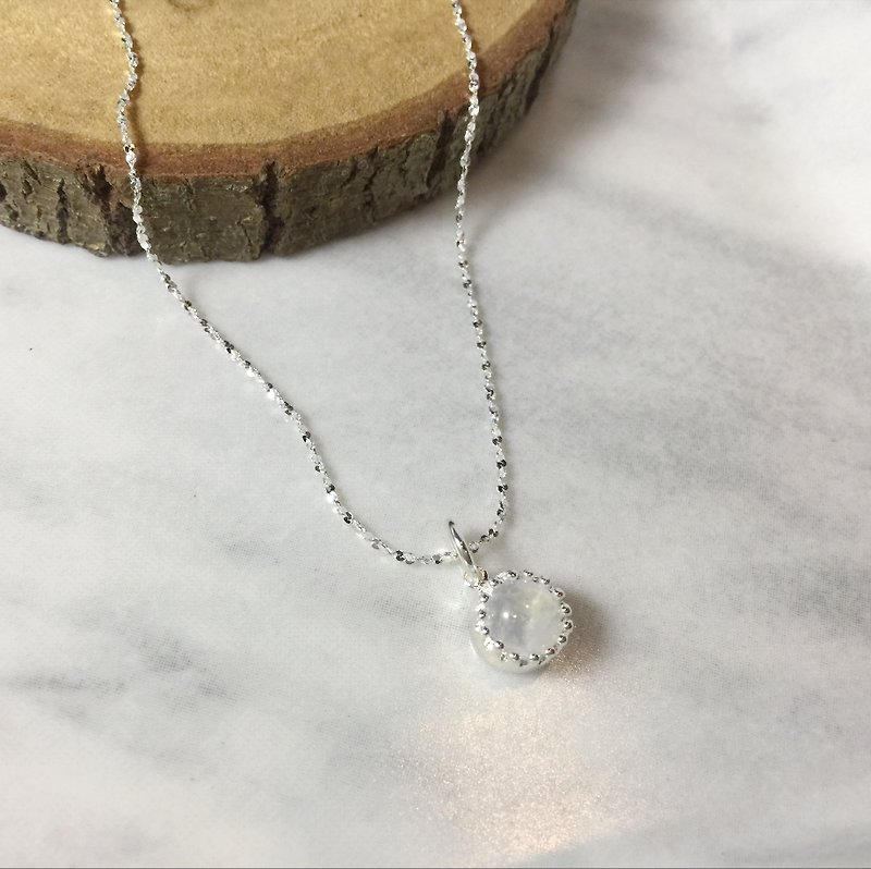 MH sterling silver natural stone order _ moonlight bay _ moonstone - Necklaces - Crystal White