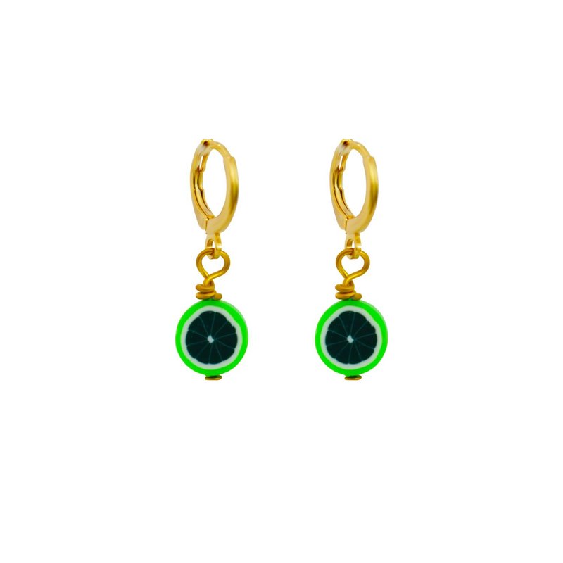 Green Melon fruit huggie earrings | by Ifemi Jewels - 其他 - 其他材質 金色