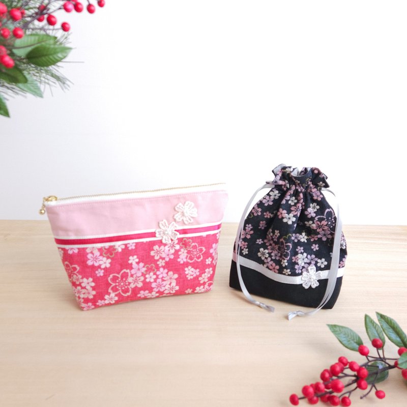 [Pinkoi Limited Lucky Bag] Happy Bag 2025 Sakura - Toiletry Bags & Pouches - Cotton & Hemp Pink