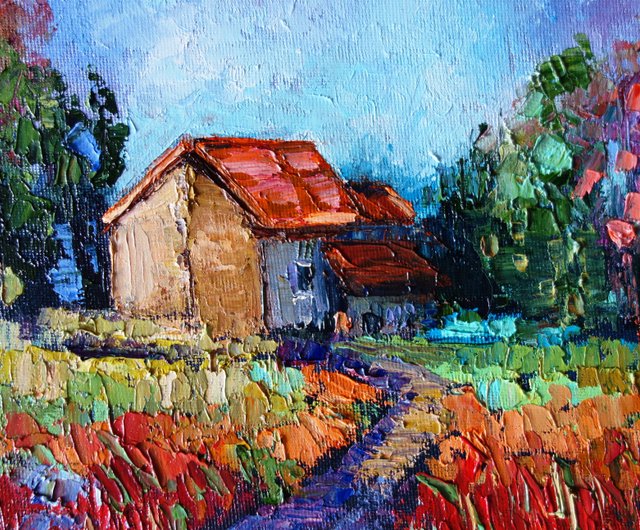 Kowalski 油彩画 田舎の風景 木製フレーム Kowalski 油彩画 田舎の風景 木製フレーム Kowalski 油彩画 田舎の風景