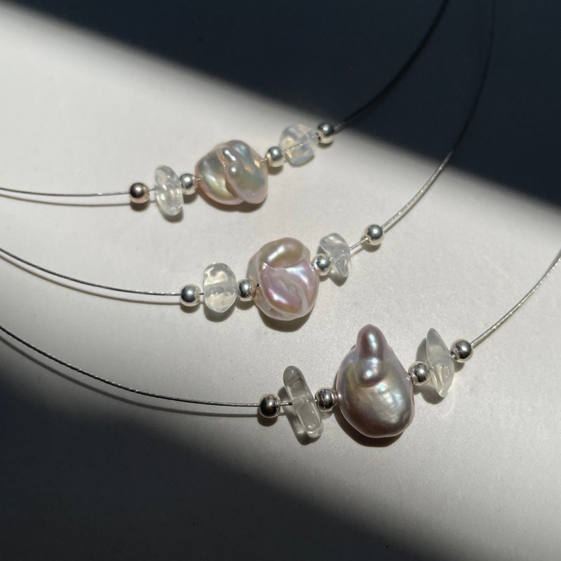 [Pearl Necklace] Baroque Pearl Necklace - สร้อยคอ - ไข่มุก ขาว