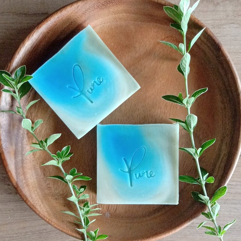 Pure純粹手工皂-森林步道皂(消除不安情緒) - 沐浴乳/沐浴用品 - 植物．花 藍色