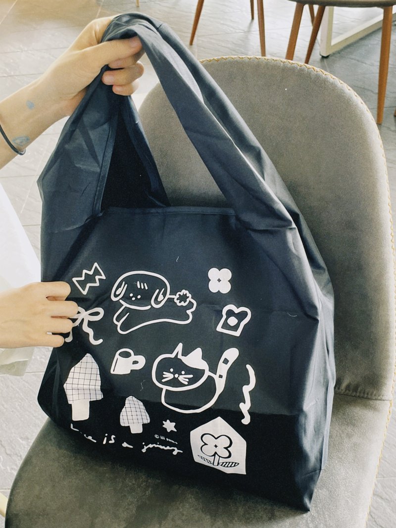 KK森林 防水大容量購物袋 肩背方便 摺疊收納 環保袋有掛勾 - 手提包/手提袋 - 防水材質 