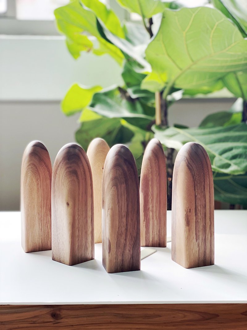 Tomood/ Between Soil and Wood Arch Collection Log Bookends - North American Walnut - Bookshelves - Wood Brown