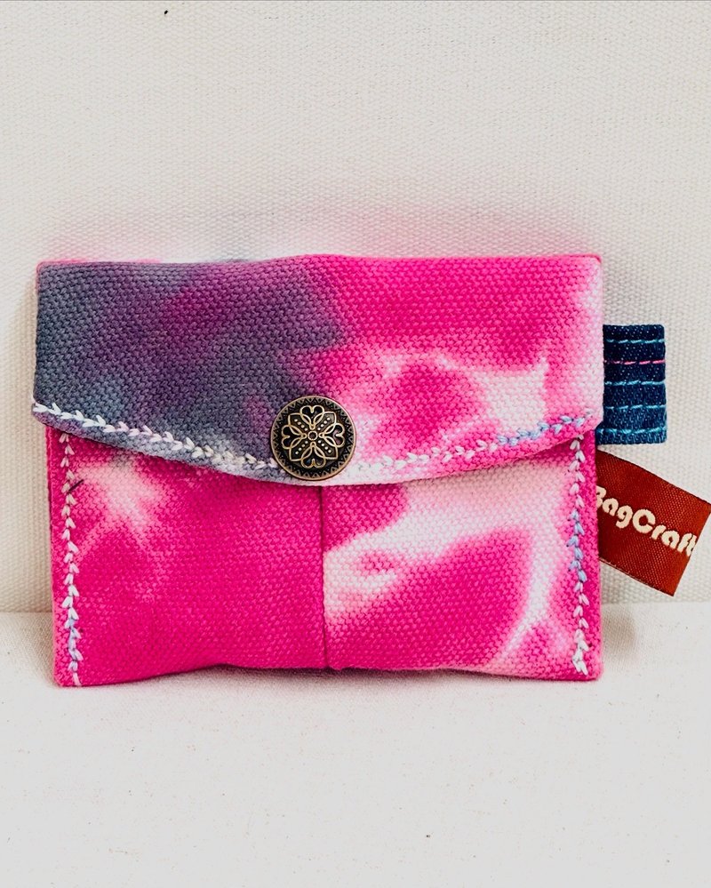 BC 型格扎染帆布 Mini Wallet - 皮夾/長短夾/錢包 - 棉．麻 多色