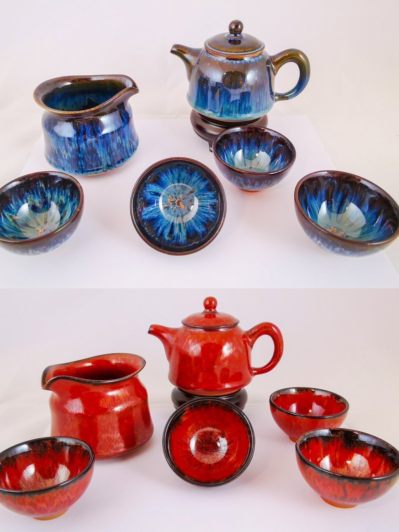 【Da Li kiln】 Tianmu teapot group (one pot, one sea and four cups) - Teapots & Teacups - Porcelain 