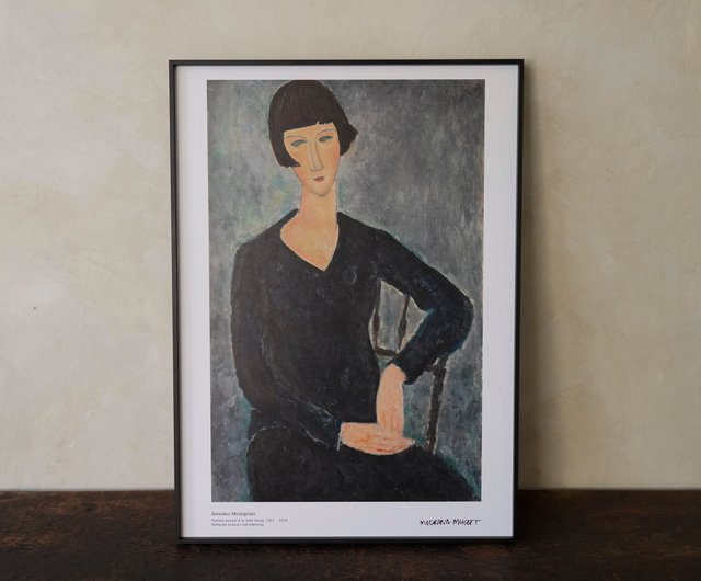 貴重／絵画　モディリアーニ　 額縁あり 楽天市場】手描き 油絵 複製画アメデオ・モディリアーニ「おさげ