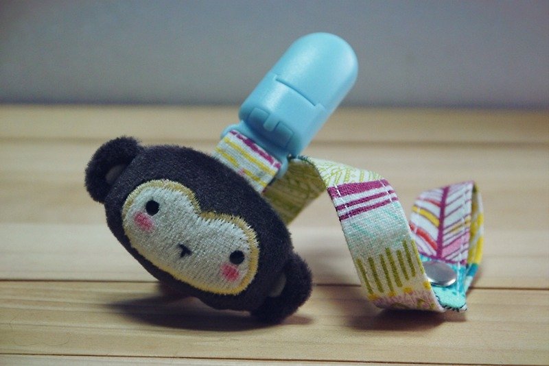 Monkey pacifier clip buckle / rope (vanilla pacifier use) / special baby / handmade / month indemnity gift - ของขวัญวันครบรอบ - กระดาษ สีนำ้ตาล
