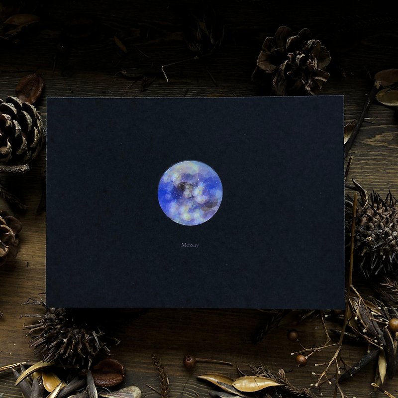 惑星シリーズ水星はがき - カード・はがき - 紙 ブラック
