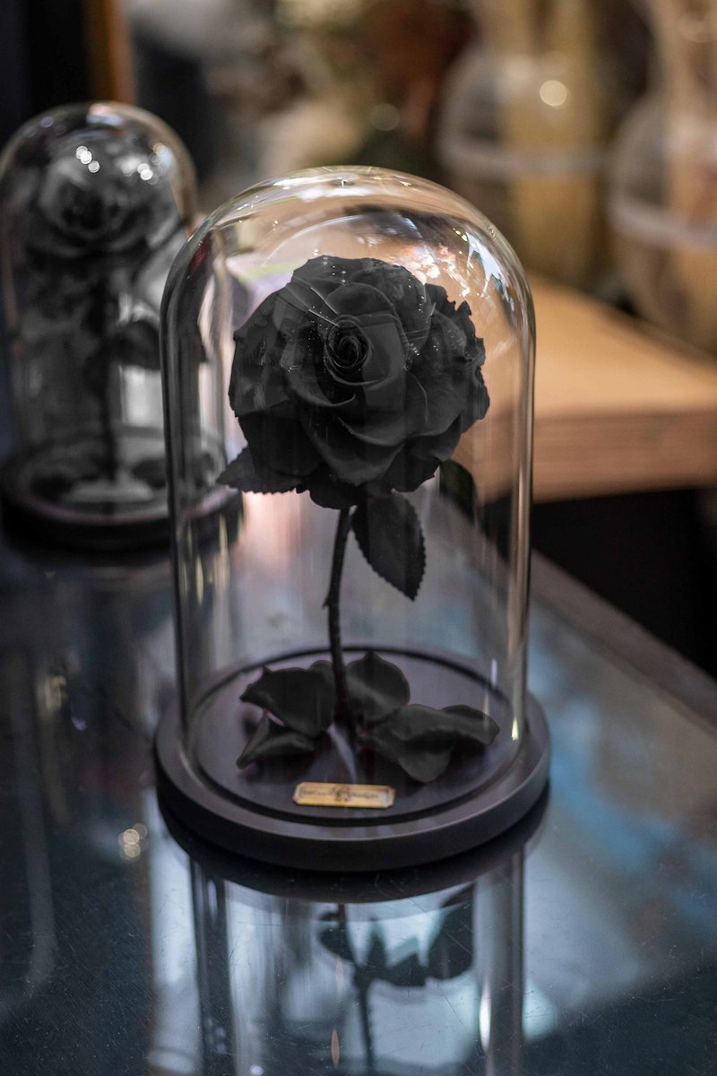 Valentine's Day Flower Gift/Beauty and the Beast Rose Eternal Flower Mysterious Black S/M/L - ช่อดอกไม้แห้ง - พืช/ดอกไม้ สีดำ