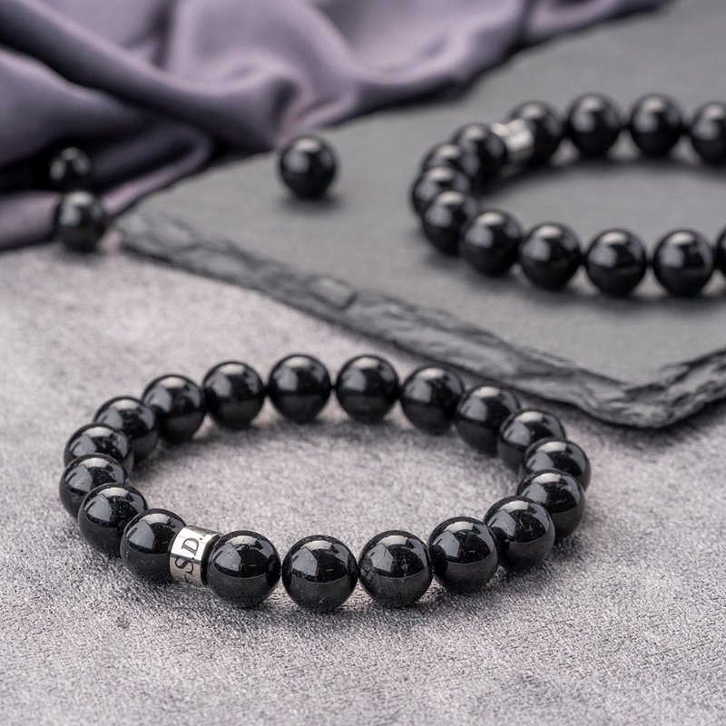 D11207 Diamond Black Hair Crystal | Natural Energy Bracelet | 10-11mm - Bracelets - Crystal Black