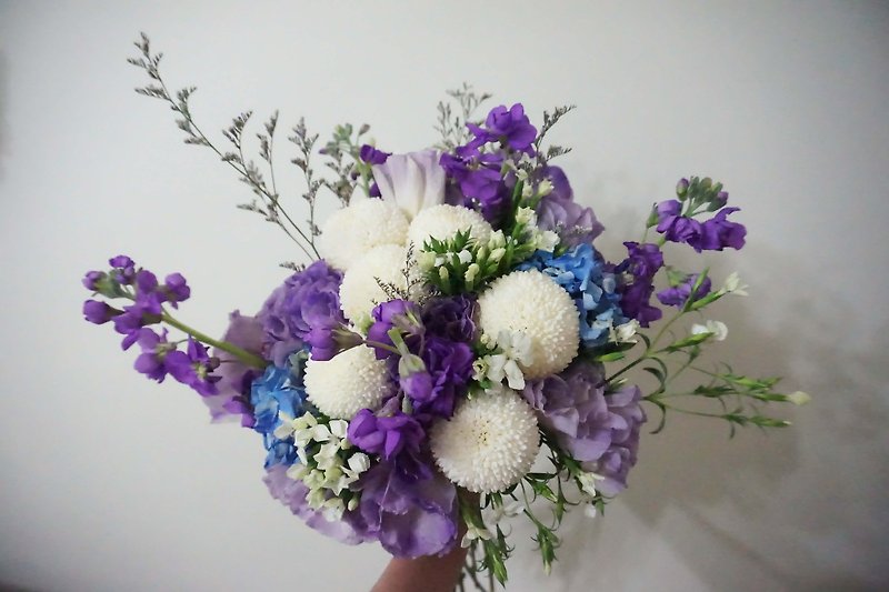 Natural Jihua bouquet of flowers bouquet - ตกแต่งต้นไม้ - พืช/ดอกไม้ สีน้ำเงิน