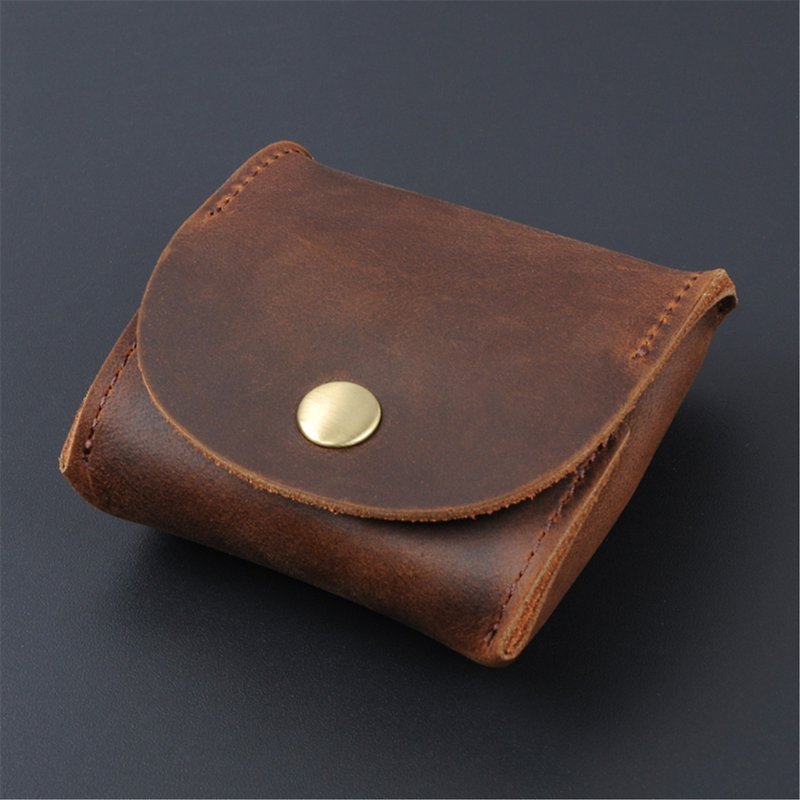 Retro cowhide coin purse coin earphone line receipt line storage bag storage bag free custom - Toiletry Bags & Pouches - Genuine Leather 