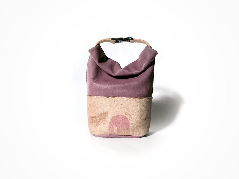 Leather hand roll bag mini - กระเป๋าถือ - หนังแท้ สีม่วง