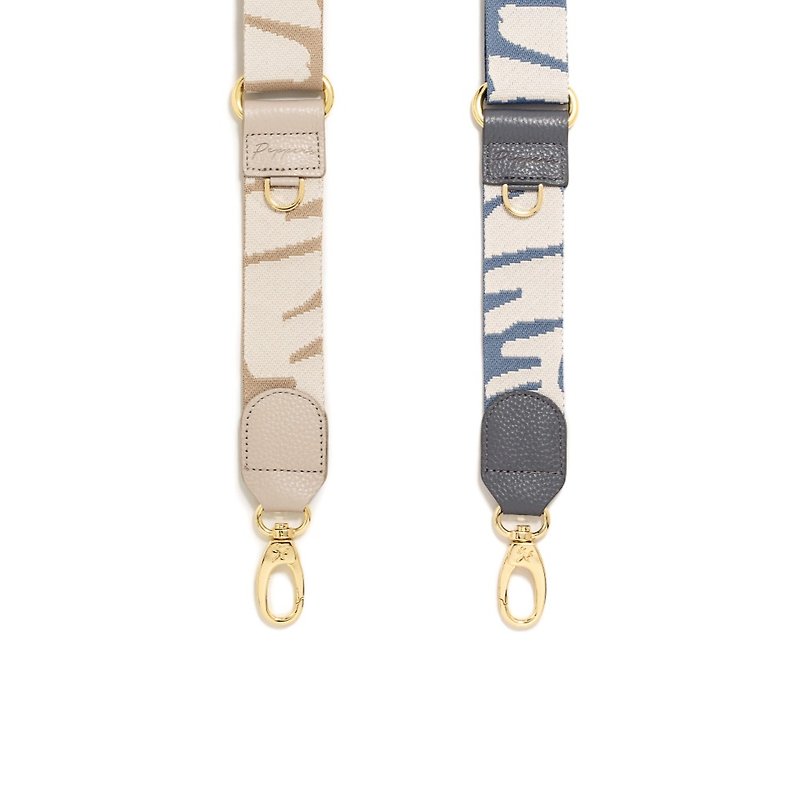 HOPE Animal Print Woven Adjustable Straps - Warm Sand/Stone Blue - Other - Other Materials Multicolor