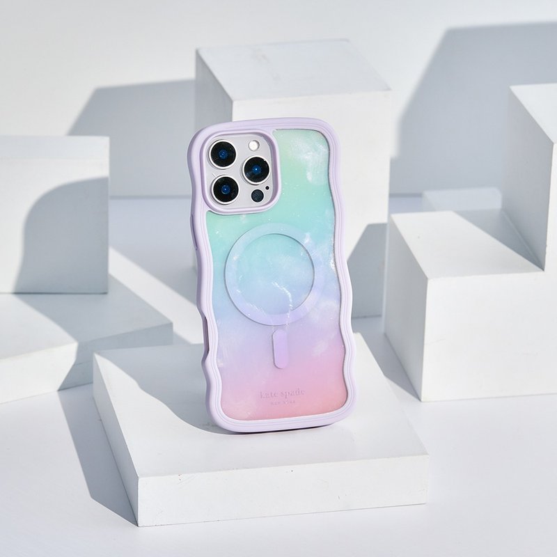 送贈品【kate spade】iPhone 16 系列 磁吸精品防摔手機殼 粉彩紫 - 手機殼/手機套 - 塑膠 