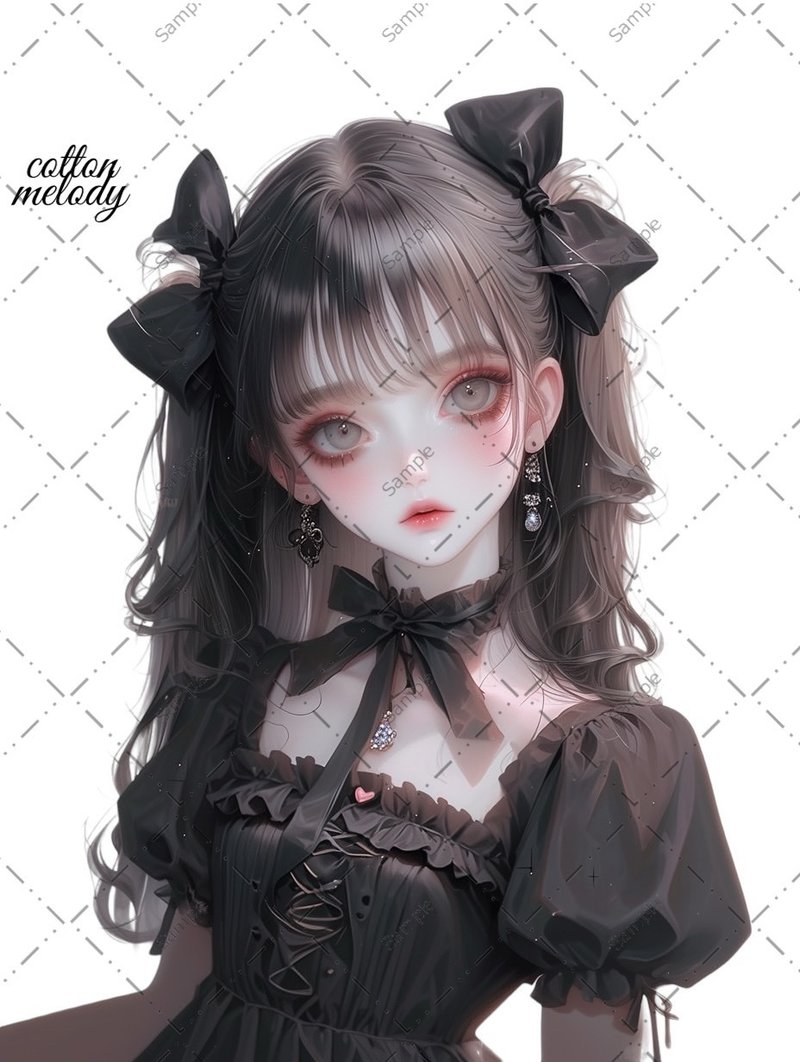 original sticker no.1078 人物ステッカー オリジナルステッカー 人物ステッカー 女の子ステッカー オリジナル人物ステッカー - 貼紙 - 紙 