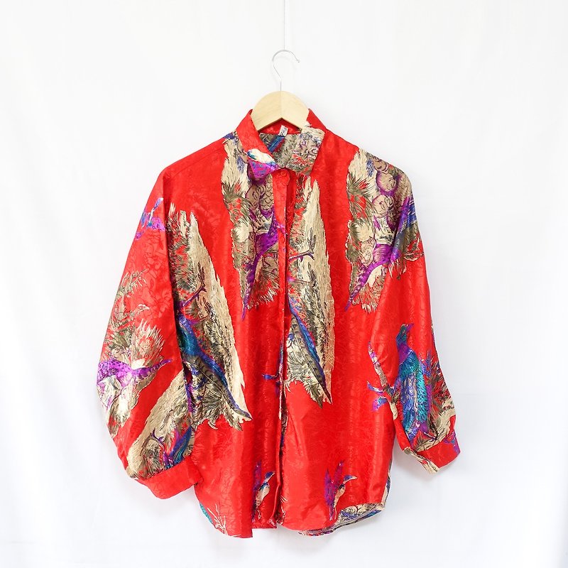 │Slowly│ vintage shirt 9│vintage. Retro. Literature - Women's Tops - Polyester Multicolor