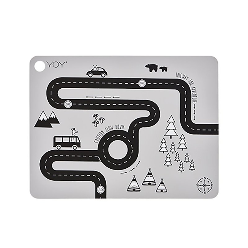 Adventure Explorer Placemat | OYOY - Place Mats & Dining Décor - Silicone Gray