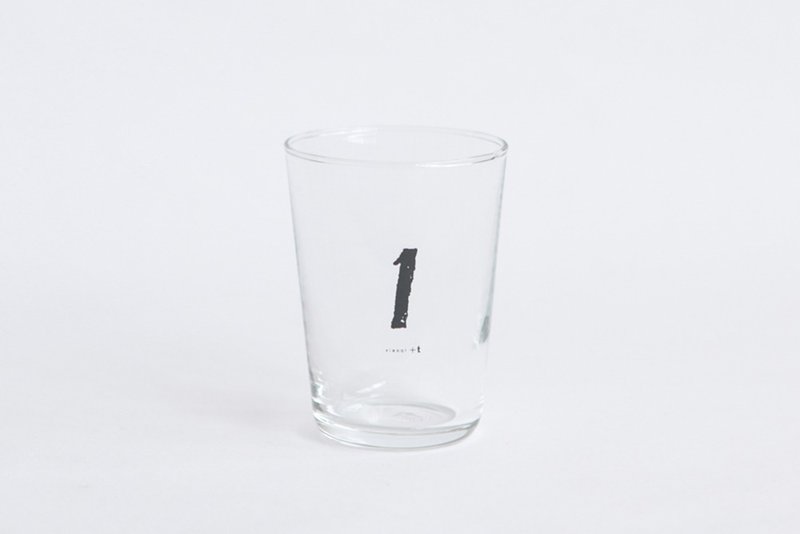【+t企劃】數字杯-黑 1 - 玻璃杯 - 玻璃 透明