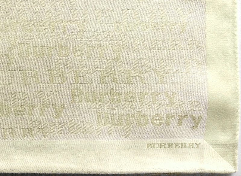 Burberry Vintage Handkerchief Pocket Square Woven Logo 18.5 x 18.5 inches - 手帕 - 棉．麻 黃色