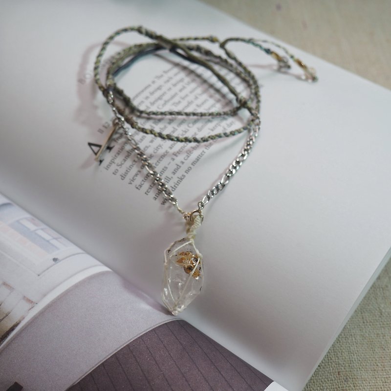 ELA handmade Yungui shining diamond braided rope necklace number ELA-07 - สร้อยคอ - คริสตัล 