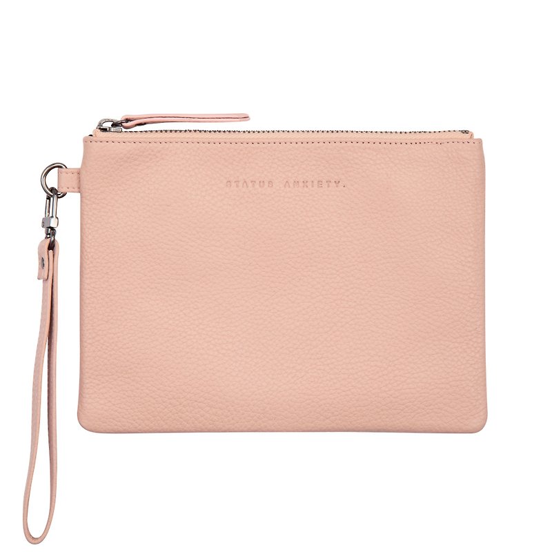 FIXATION Flat Clip_Dusty Pink/Light Pink - Clutch Bags - Genuine Leather Pink