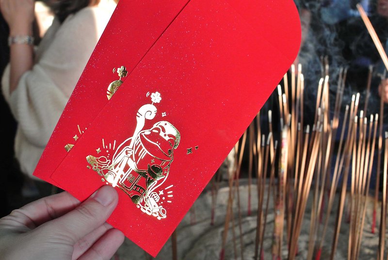 ブロンズの赤い封筒 | Tudigongguagua - 2 個、3 個、6 個 - ご祝儀袋・ポチ袋 - 紙 レッド