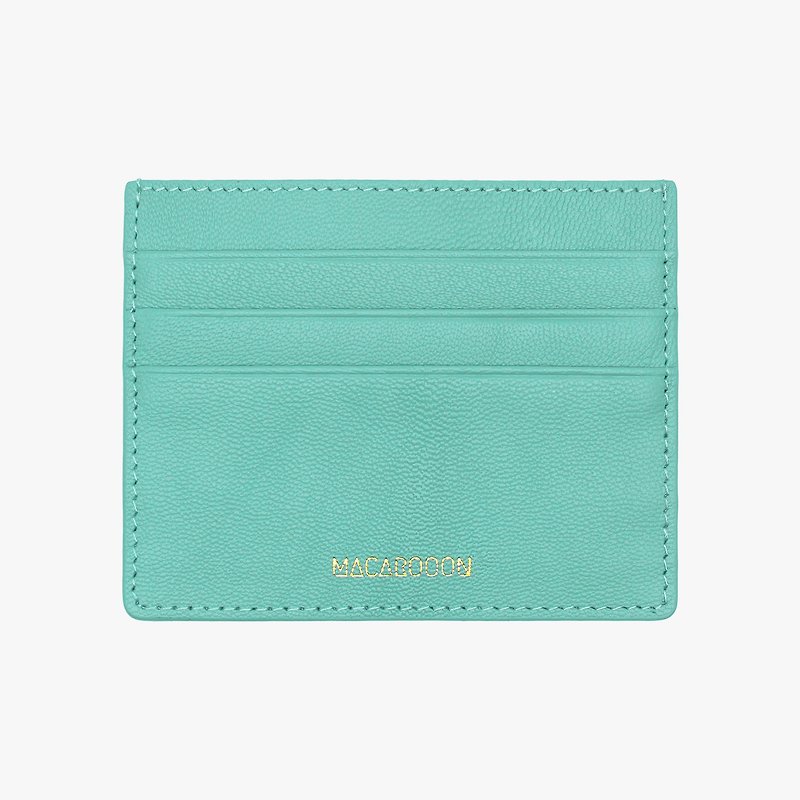 Customized Gift Italian Genuine Leather Tiffany Blue Green Card Holder Wallet Card Holder__01378 - กระเป๋าสตางค์ - หนังแท้ สีเขียว