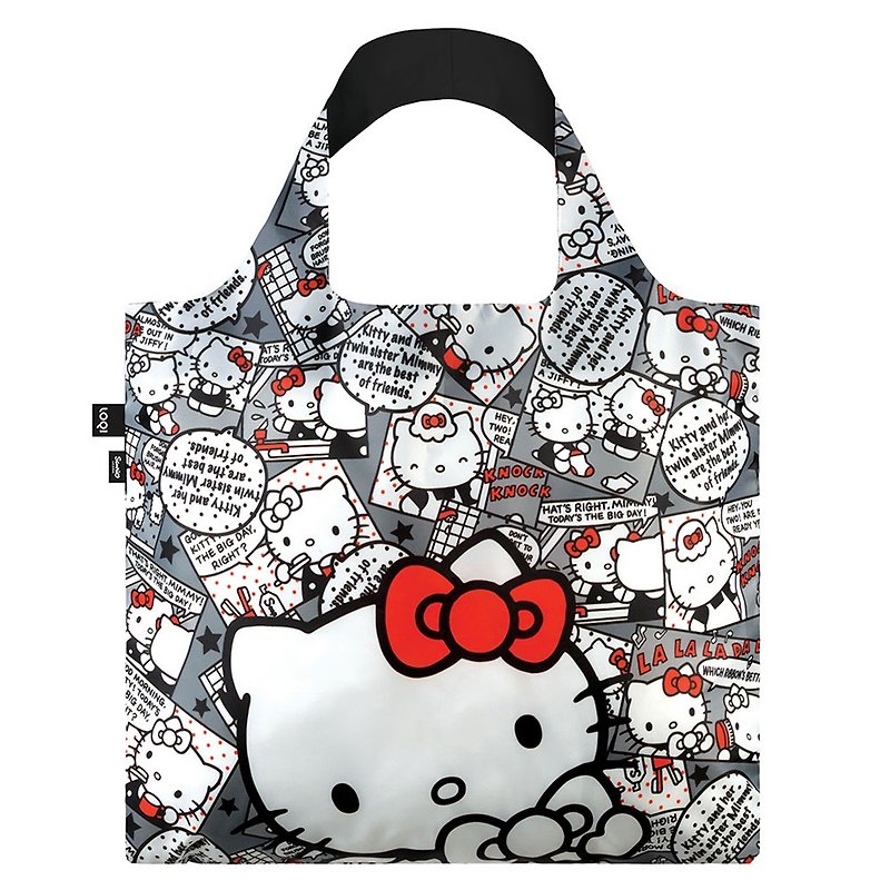 LOQI-KITTY comic gray - Messenger Bags & Sling Bags - Polyester Gray