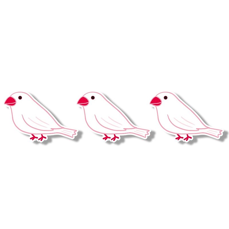 1212 fun design funny waterproof stickers - white bird - สติกเกอร์ - วัสดุกันนำ้ ขาว
