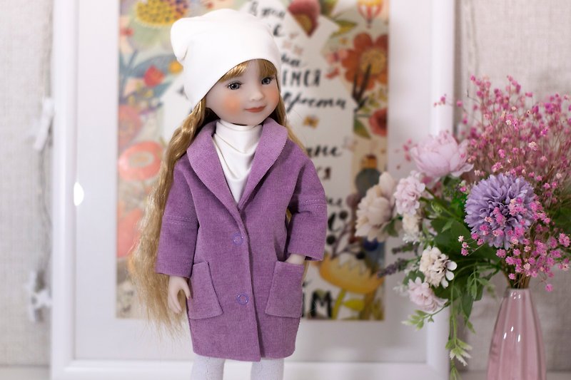 Autumn doll outerwear purple coat for Ruby Red Fashion Friends dolls (14.5 inch) - Kids' Toys - Cotton & Hemp Purple
