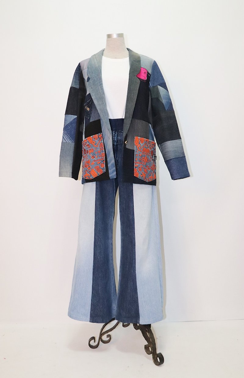 Free stitching blazer-narrow version / last piece - Women's Casual & Functional Jackets - Cotton & Hemp 