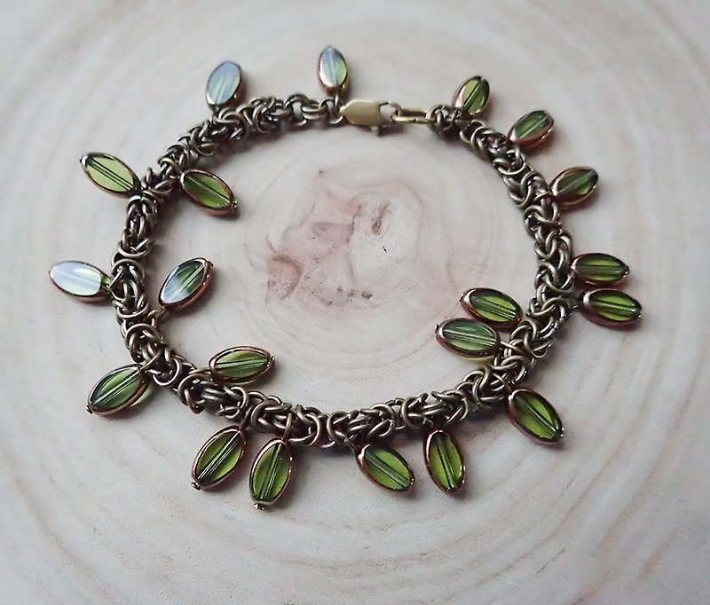 byzantine bracelet with leaves - Bracelets - Copper & Brass Brown