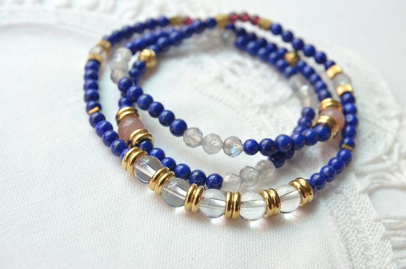 [Yun] - Bronze lapis bracelet necklace - สร้อยข้อมือ - วัสดุอื่นๆ สีน้ำเงิน