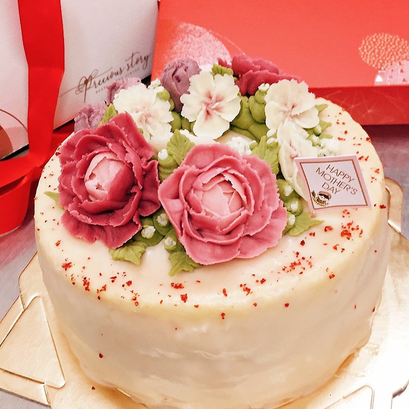 Red bean paste, rose taro cake, 4 inches taller - Cake & Desserts - Fresh Ingredients 