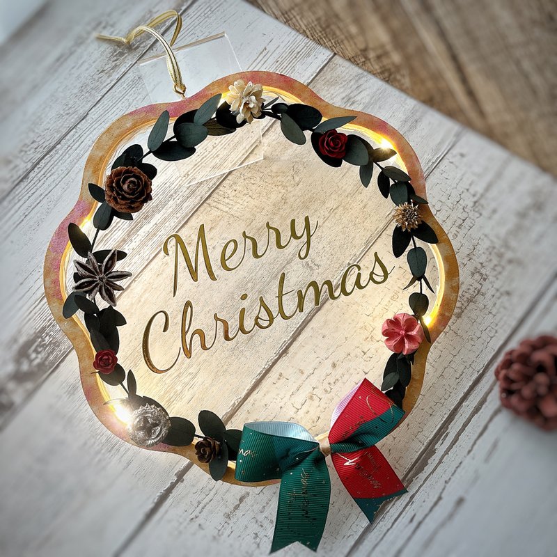 Miss。花謎 凝光森林 ハンギングリース - ドライフラワー・ブーケ - 寄せ植え・花 グリーン